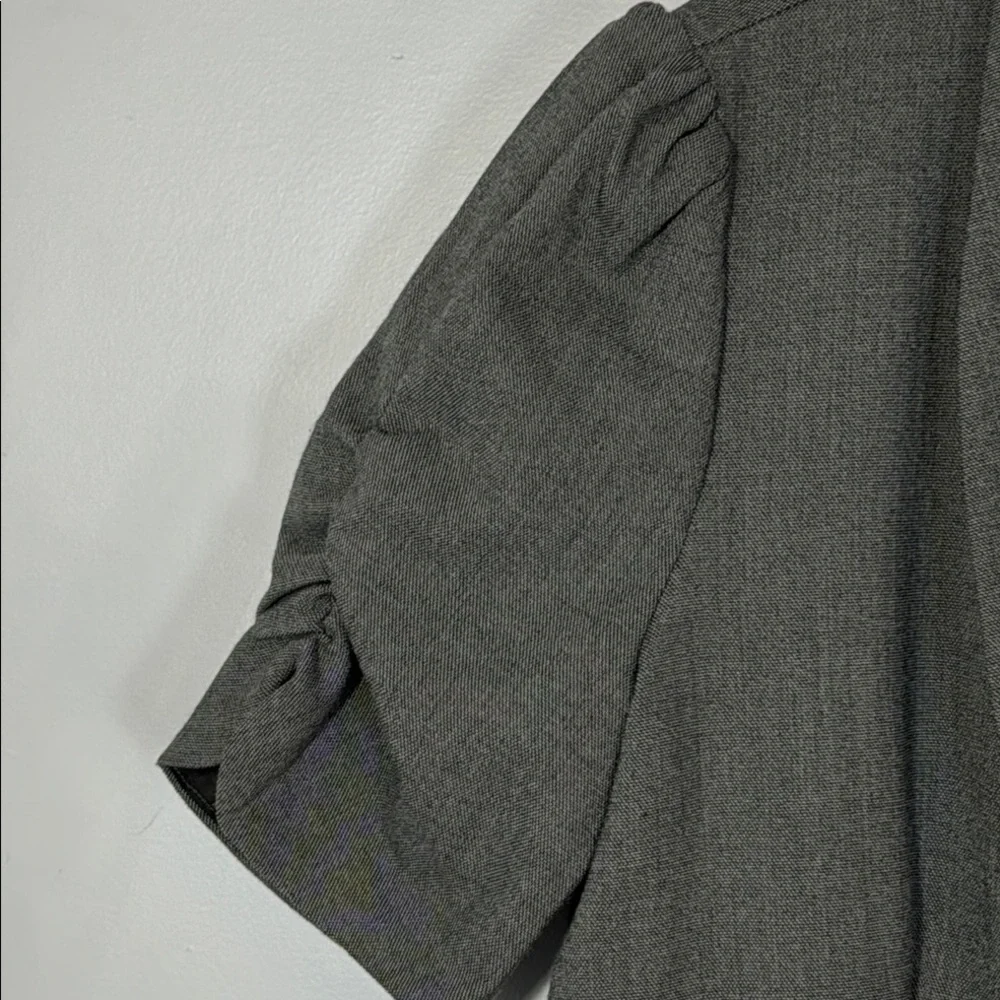 Curio Nine Blazer Grey Crop Ruched Puff‎ Sleeve in Size M  NWT
